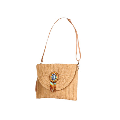 Burlap Clutch with Extra Strap