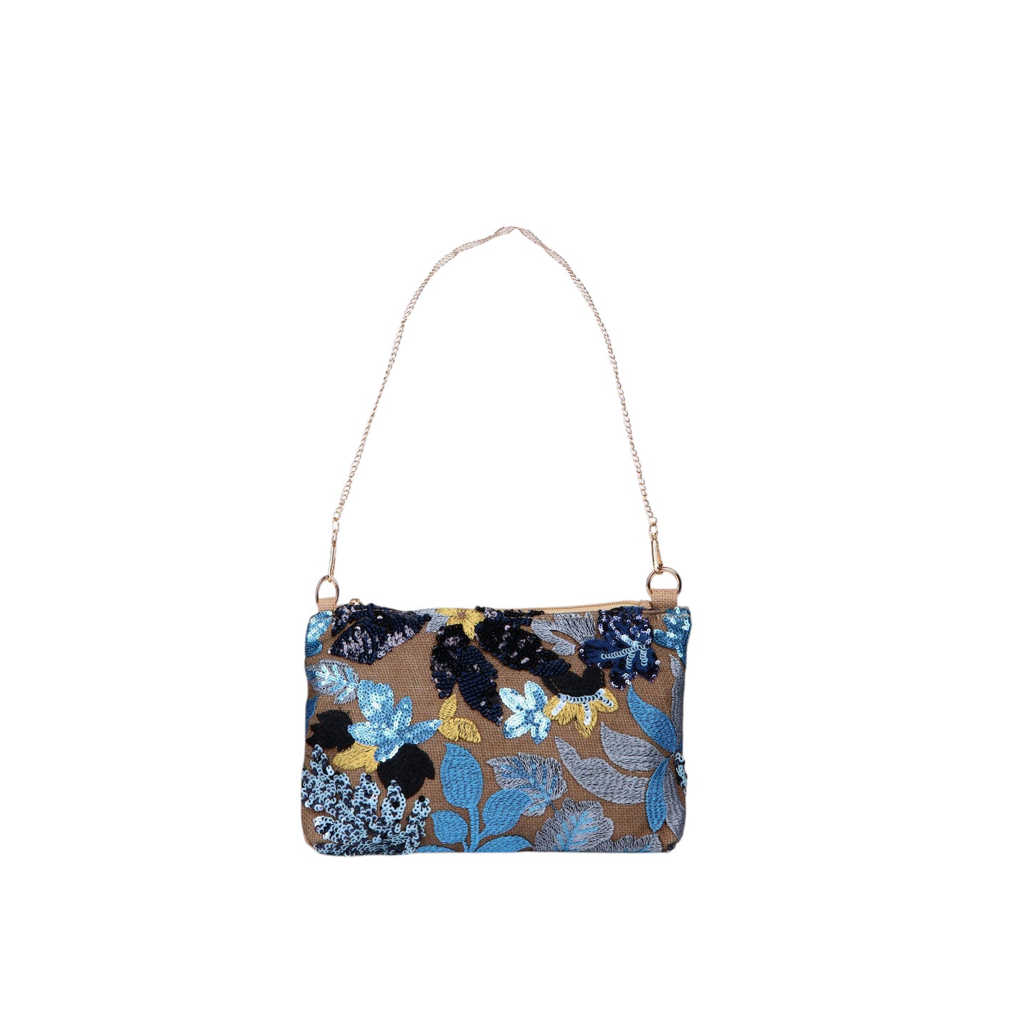 Trendy Embroiderd Clutch with Chain