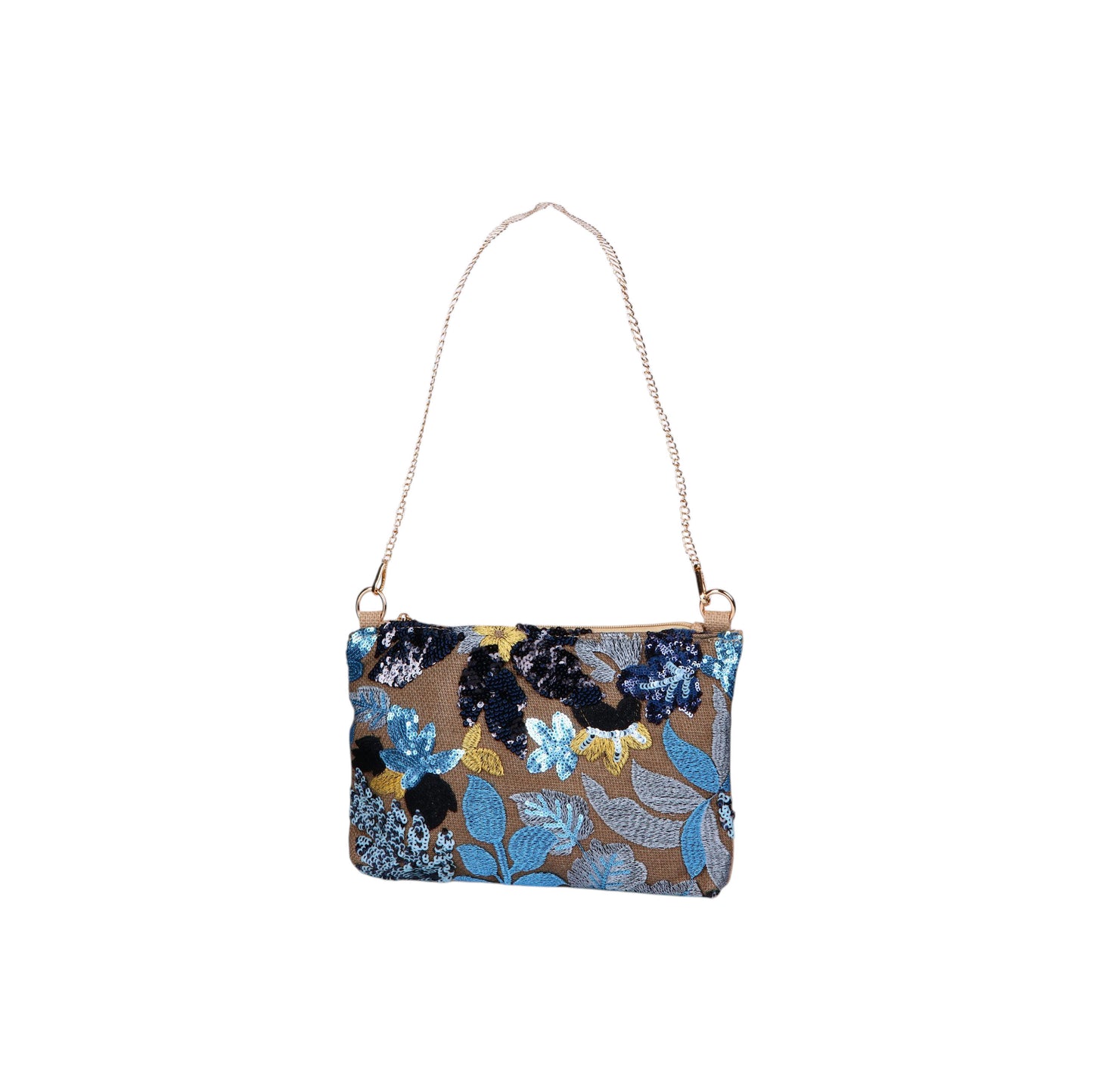 Trendy Embroiderd Clutch with Chain