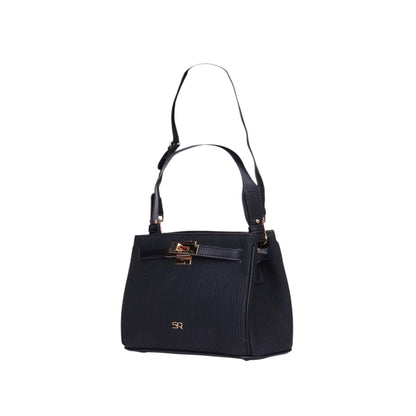 Textured Leather Handbag with Strap