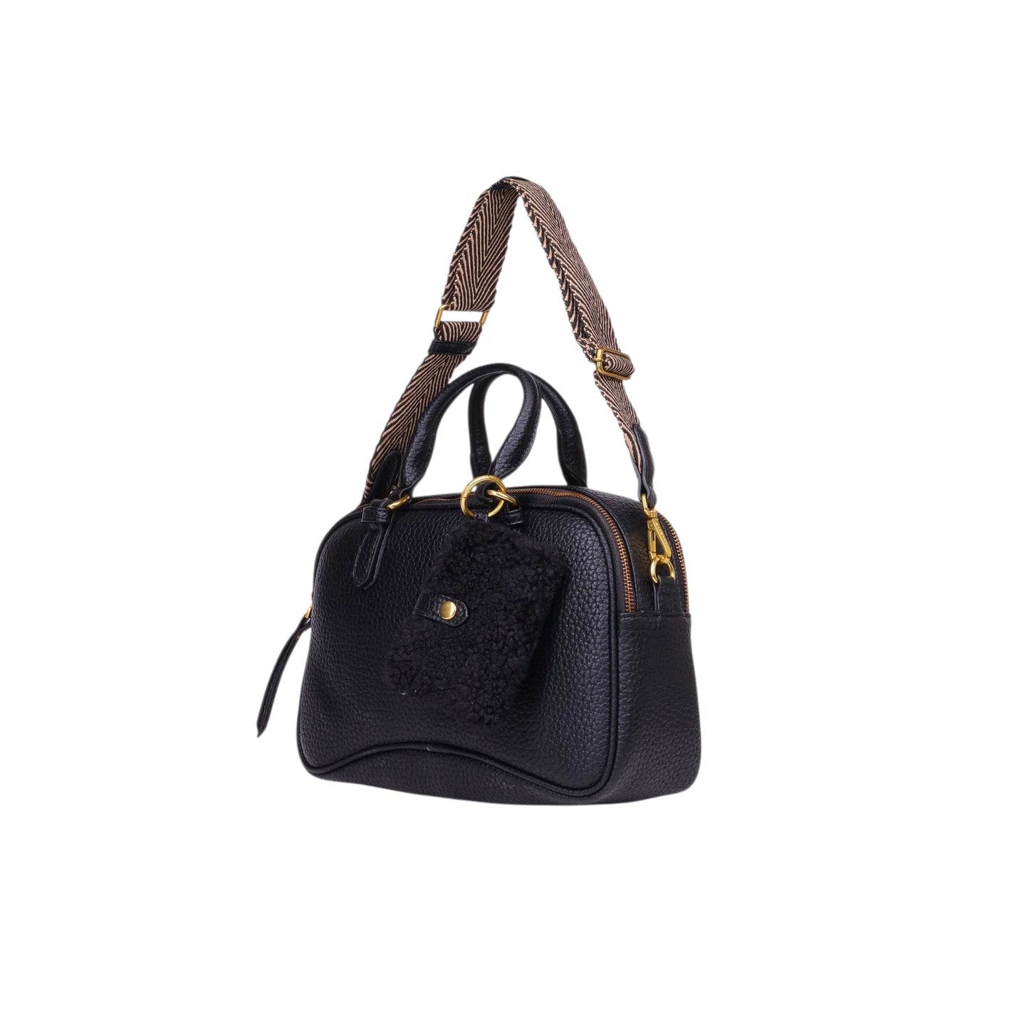 Hand Bag With Front Fur Wallet