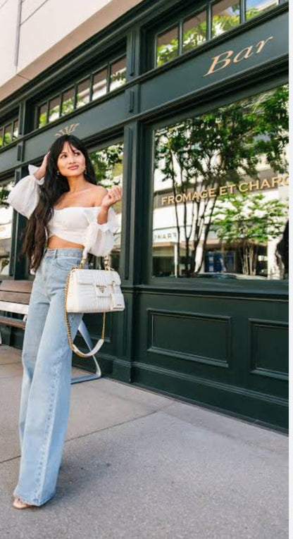 Denim Blue Wide Leg Jeans