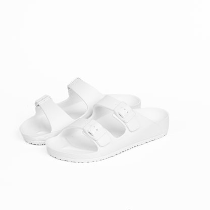 White Upper Double Buckle Jet Slide