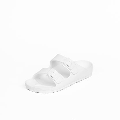 White Upper Double Buckle Jet Slide