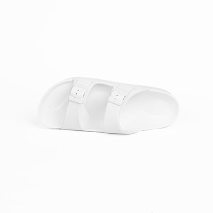 White Upper Double Buckle Jet Slide