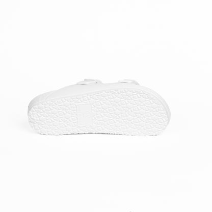 White Upper Double Buckle Jet Slide