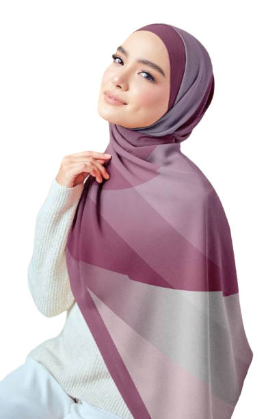 Purple Gradient Chiffon Crepe Scarf