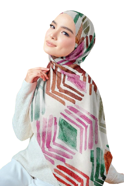 Self-Printed Chiffon Crepe Scarf
