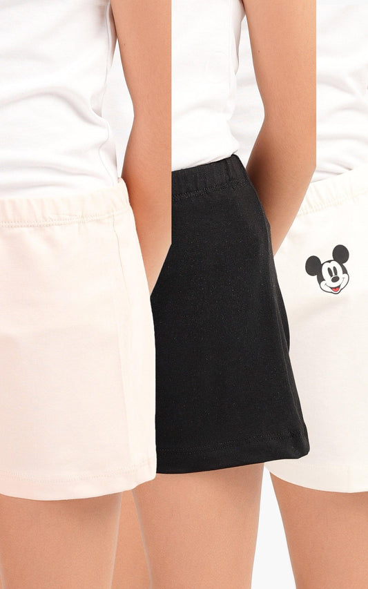 مجموعة من 3 شورتات قصيرة للبنات