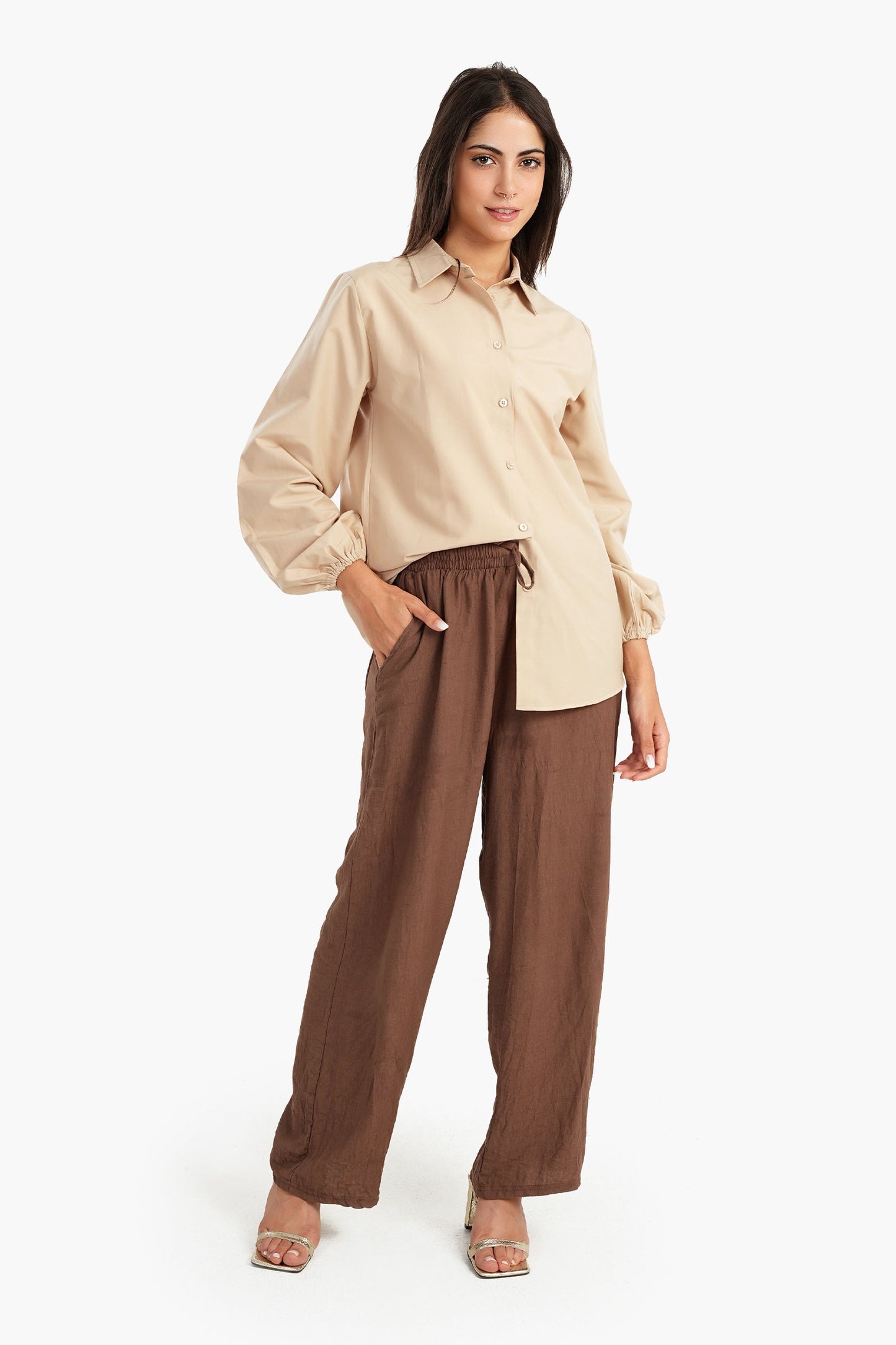 Carina Poplin Shirt with Elastic Cuffs