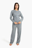 Carina Heather Grey Knitted Pyjama Set