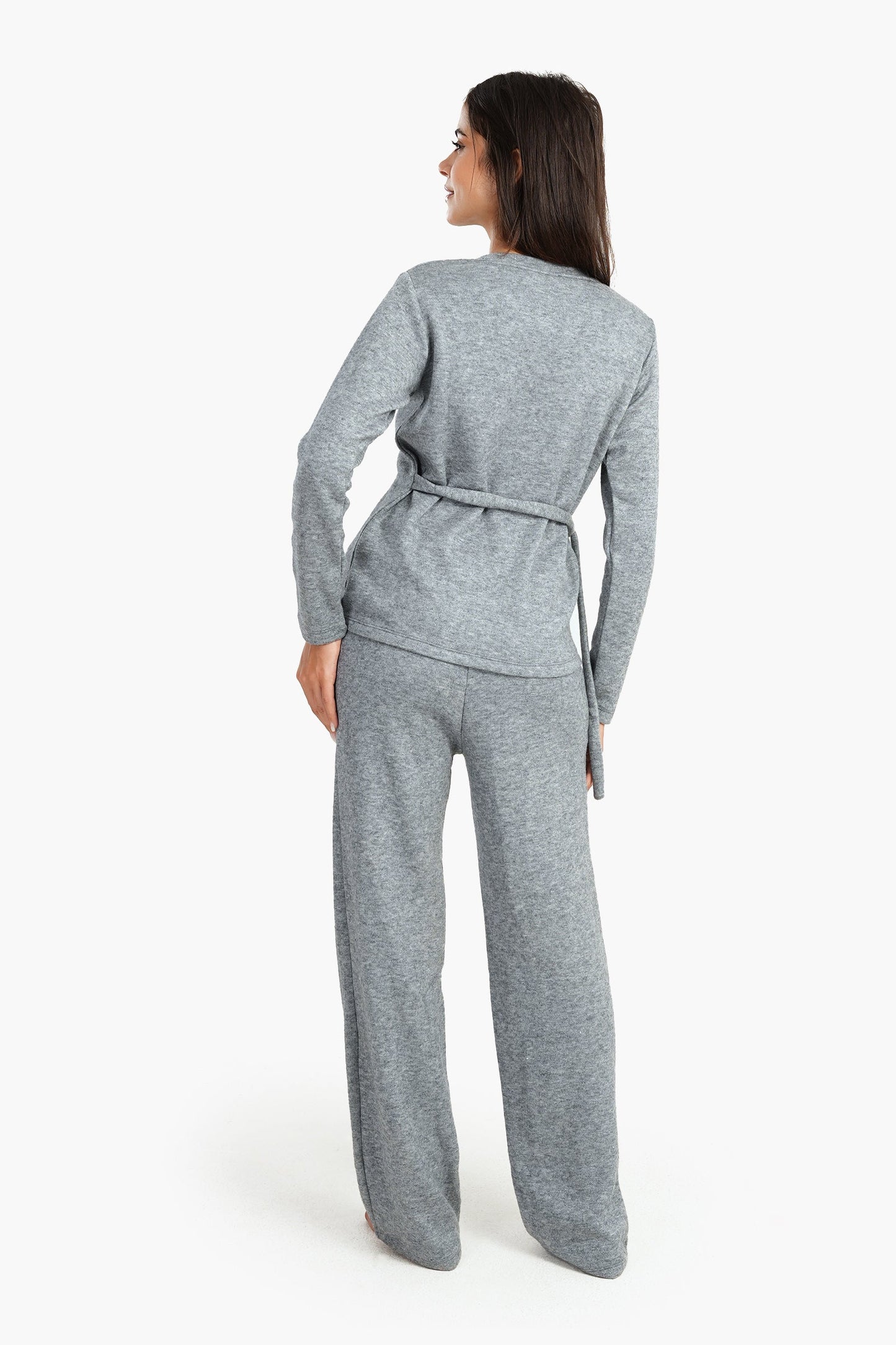 Carina Heather Grey Knitted Pyjama Set