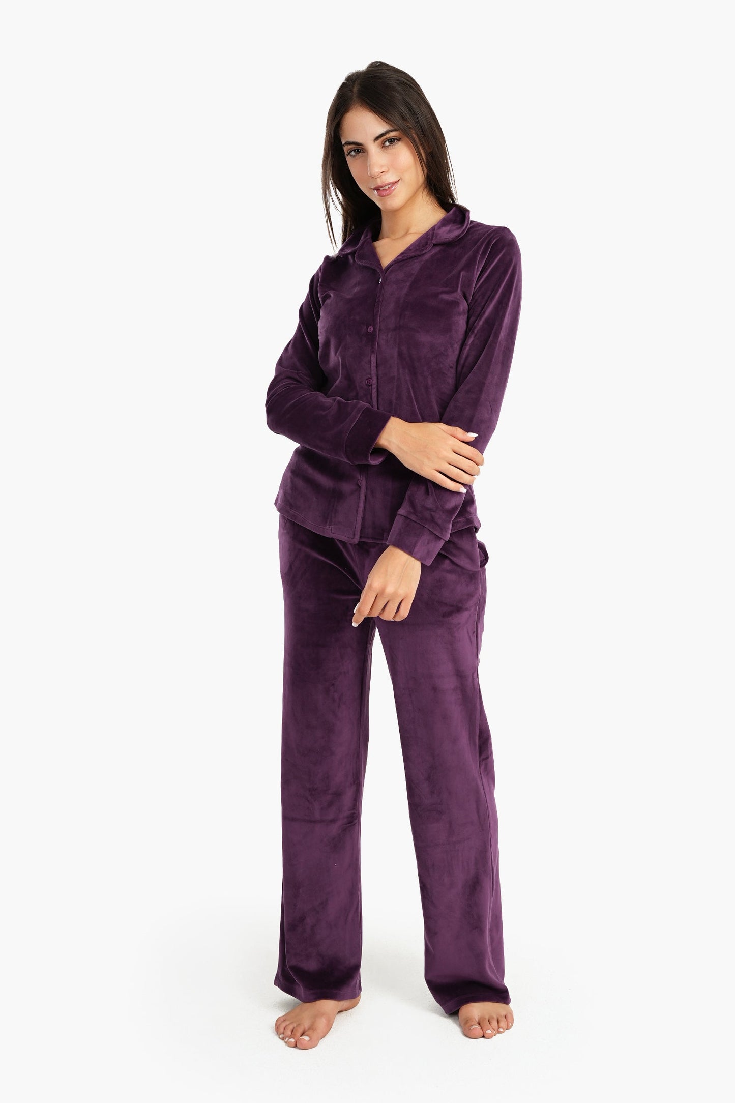 Carina Velvet Classic Pyjama Set