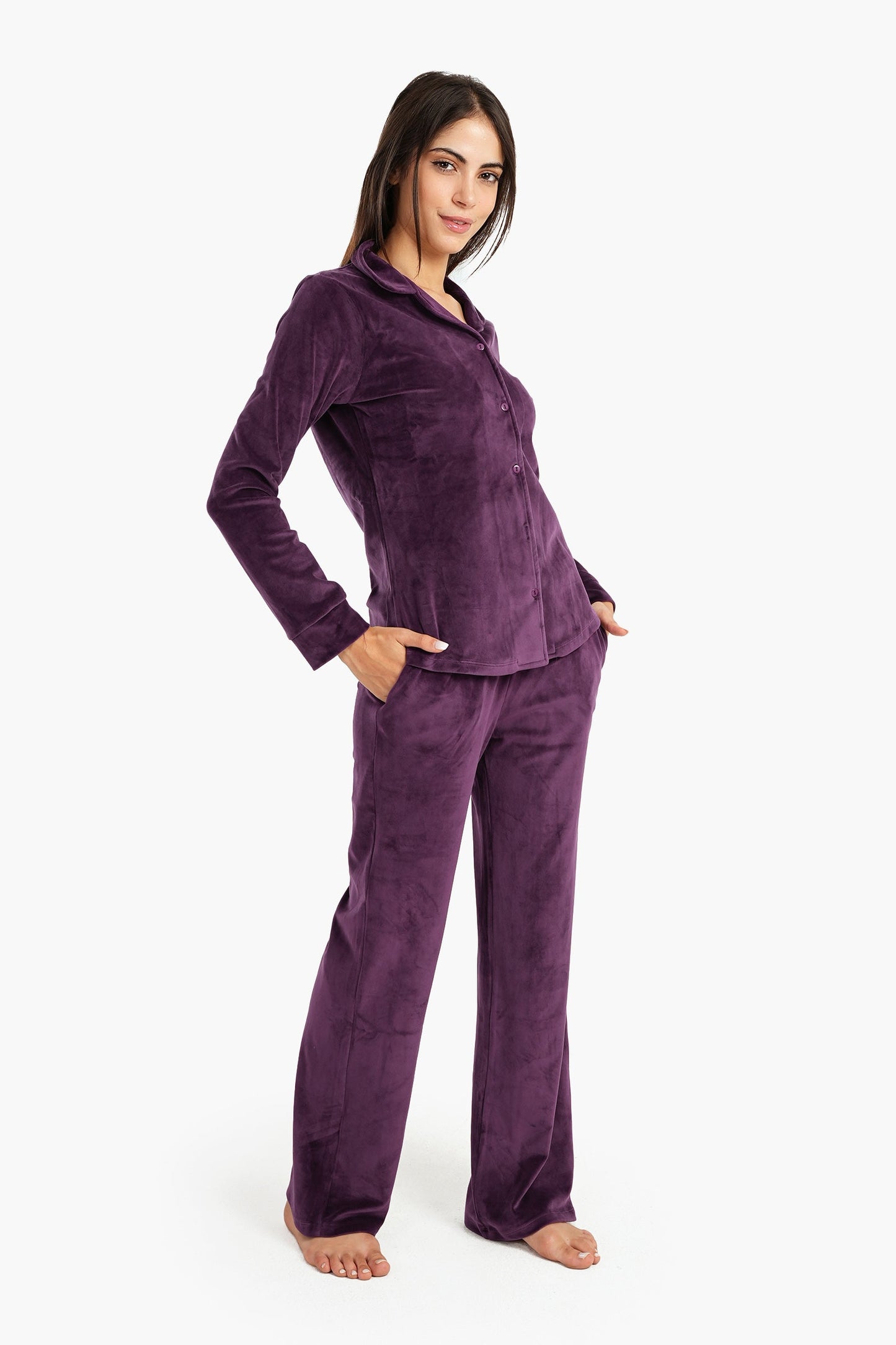 Carina Velvet Classic Pyjama Set