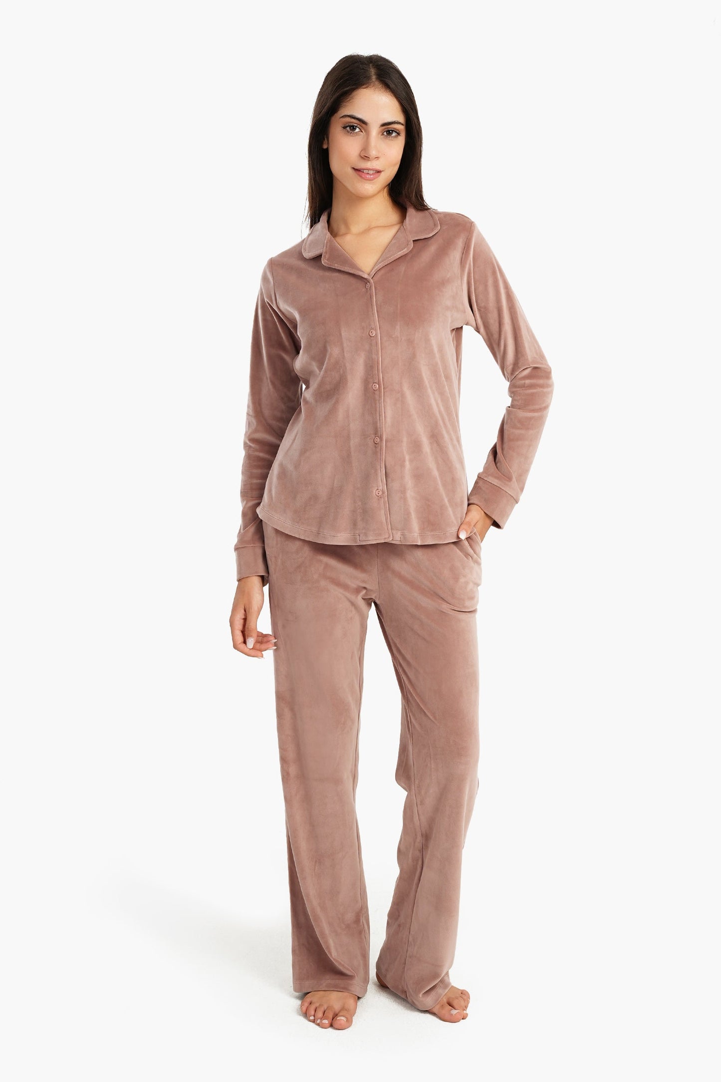 Carina Velvet Classic Pyjama Set