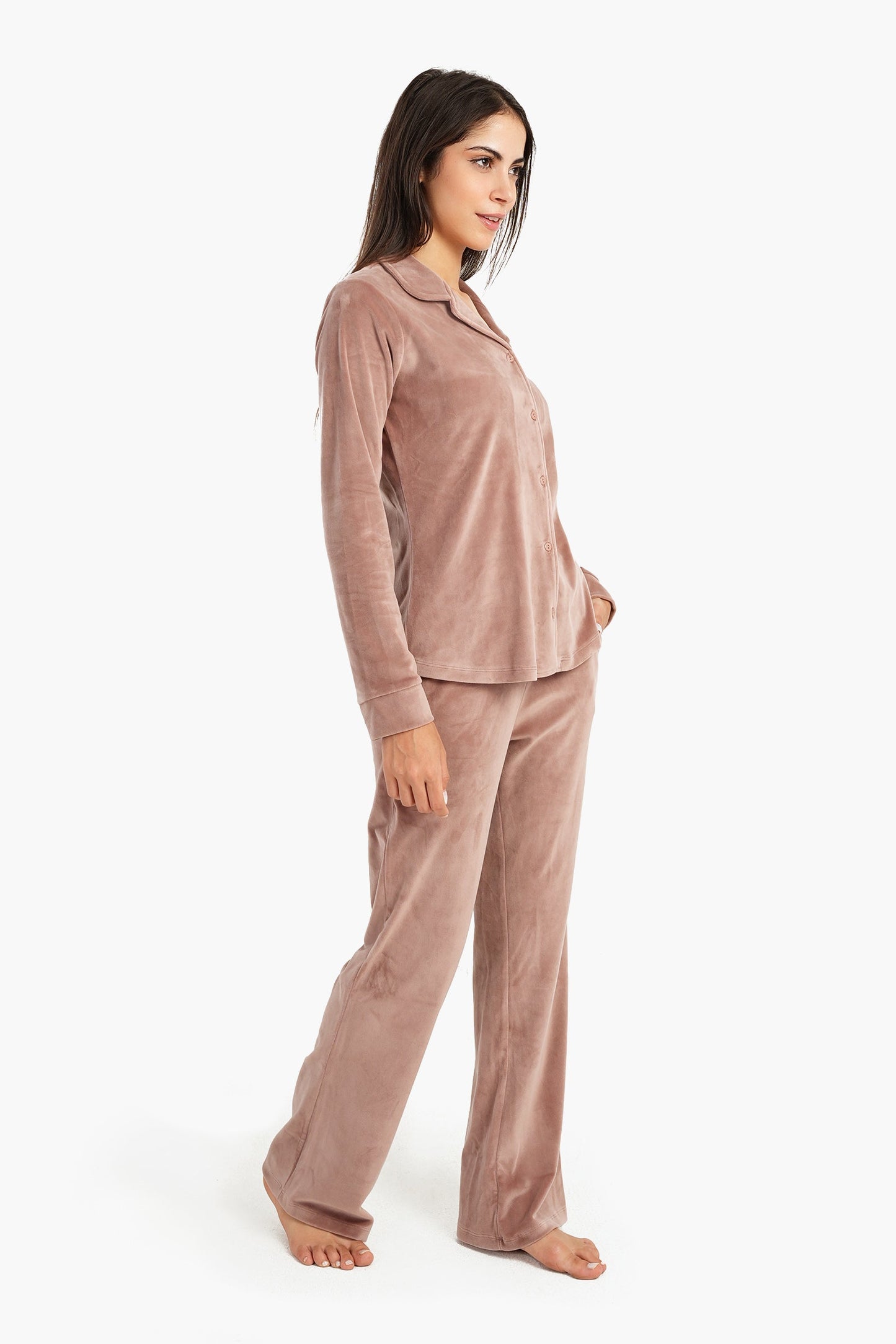 Carina Velvet Classic Pyjama Set