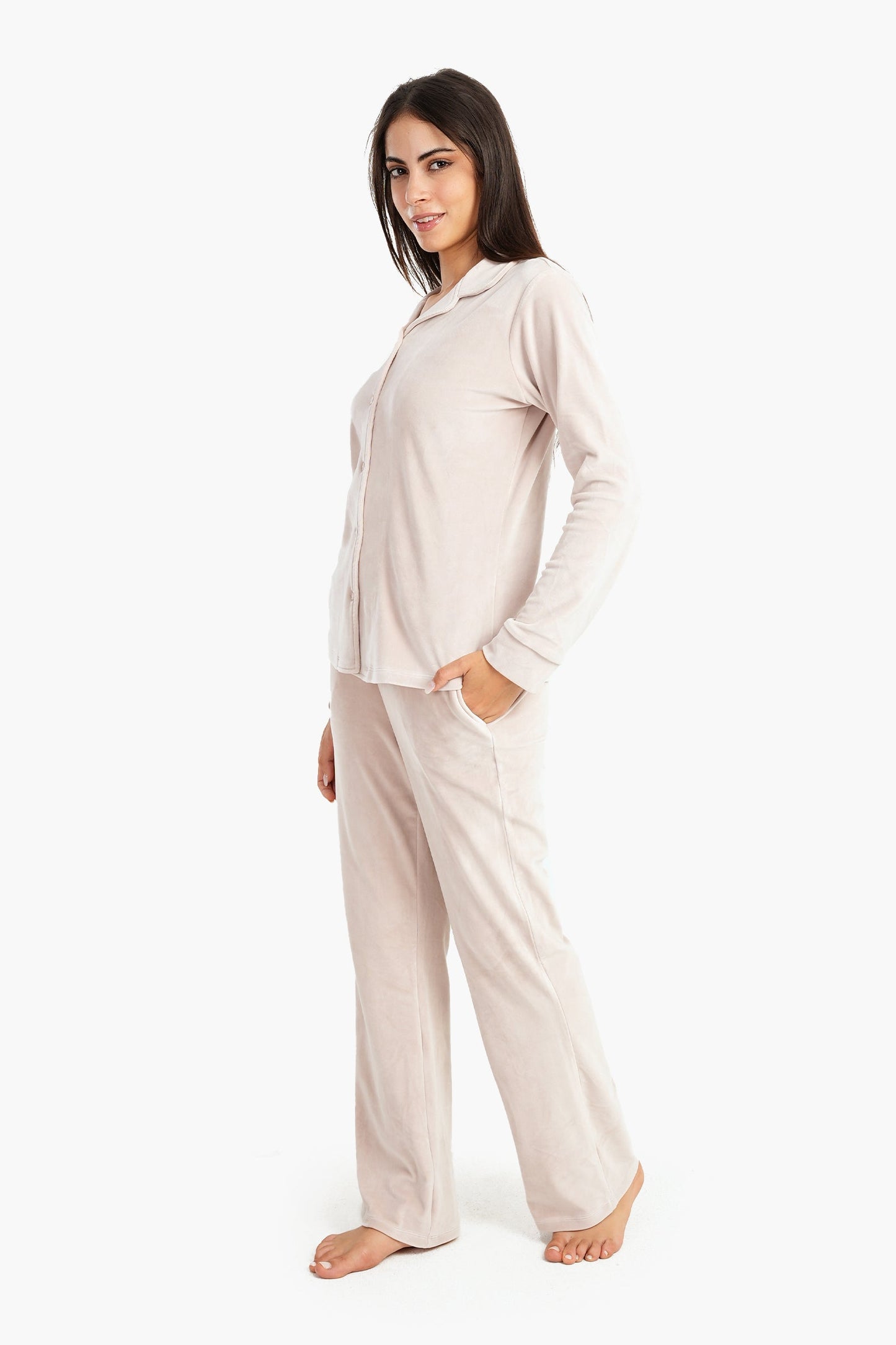 Carina Velvet Classic Pyjama Set