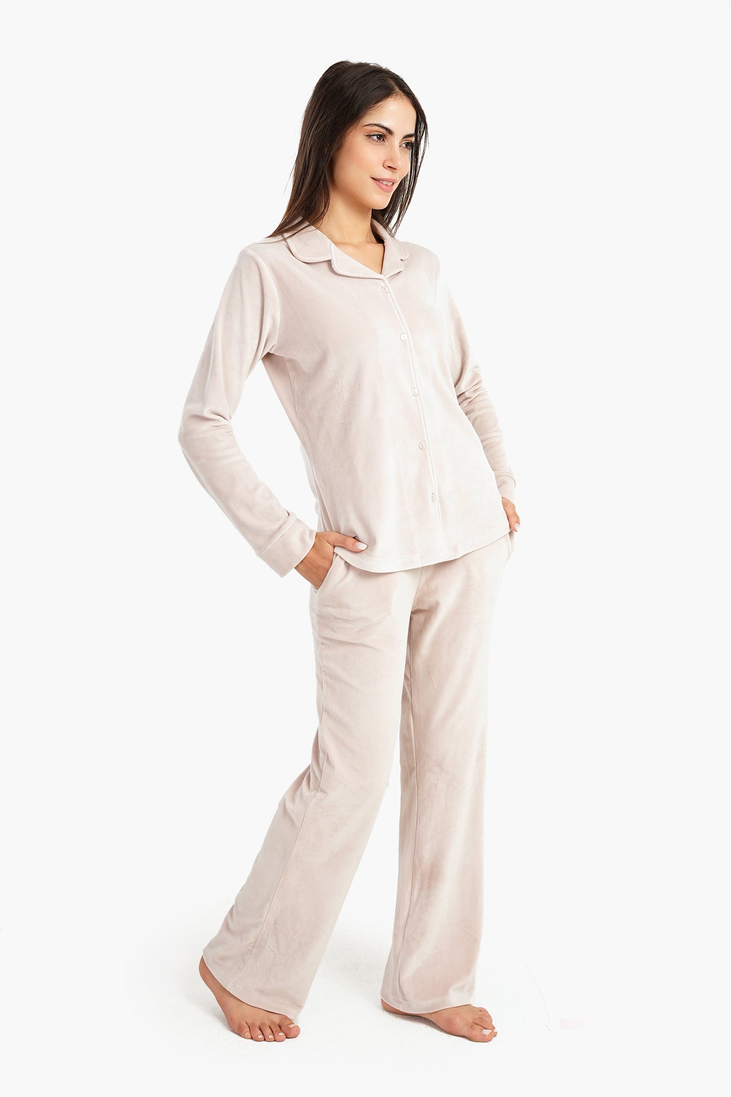 Carina Velvet Classic Pyjama Set