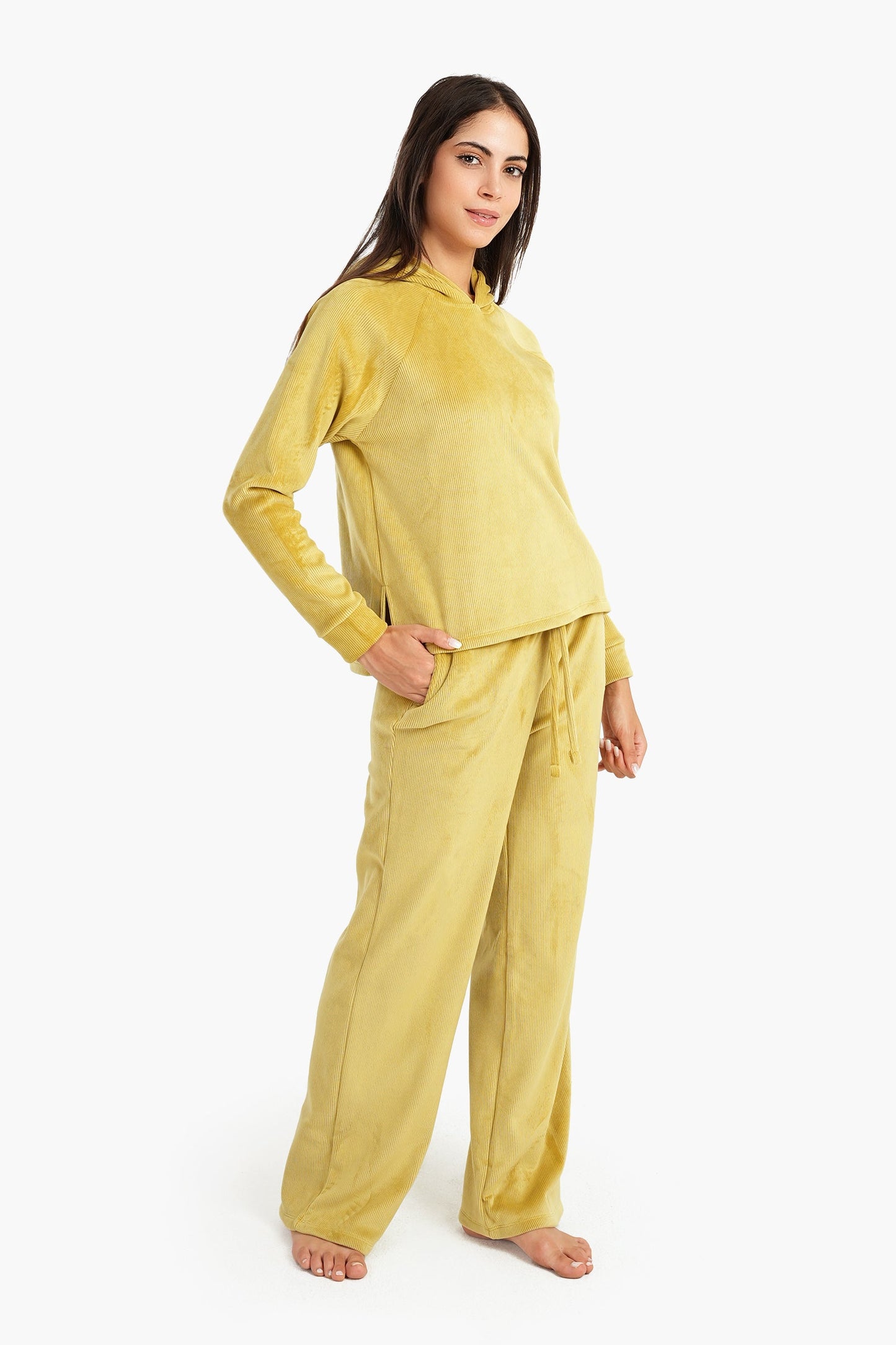 Carina Lime Hooded Pyjama Set