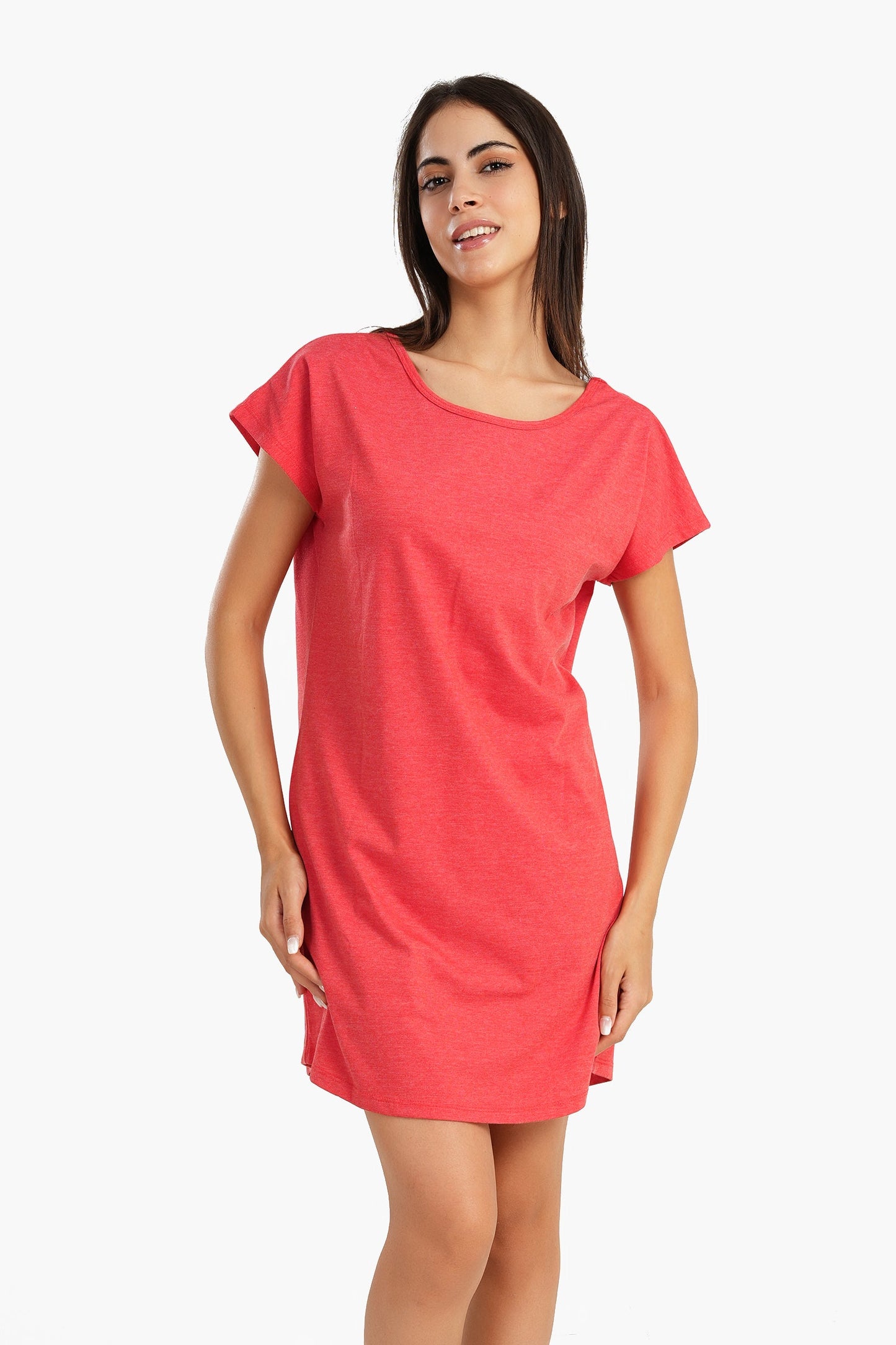 Red Back Cross Round Neck Nightgown