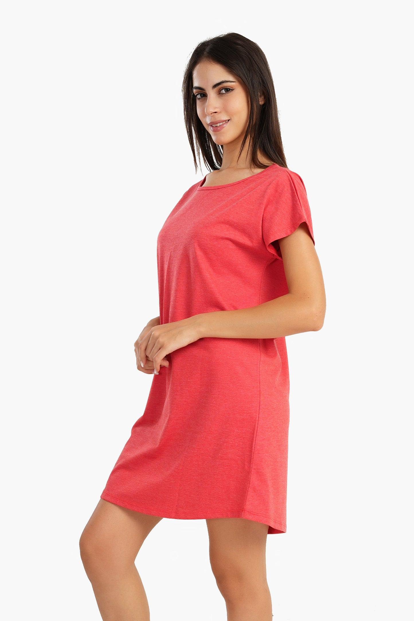 Red Back Cross Round Neck Nightgown