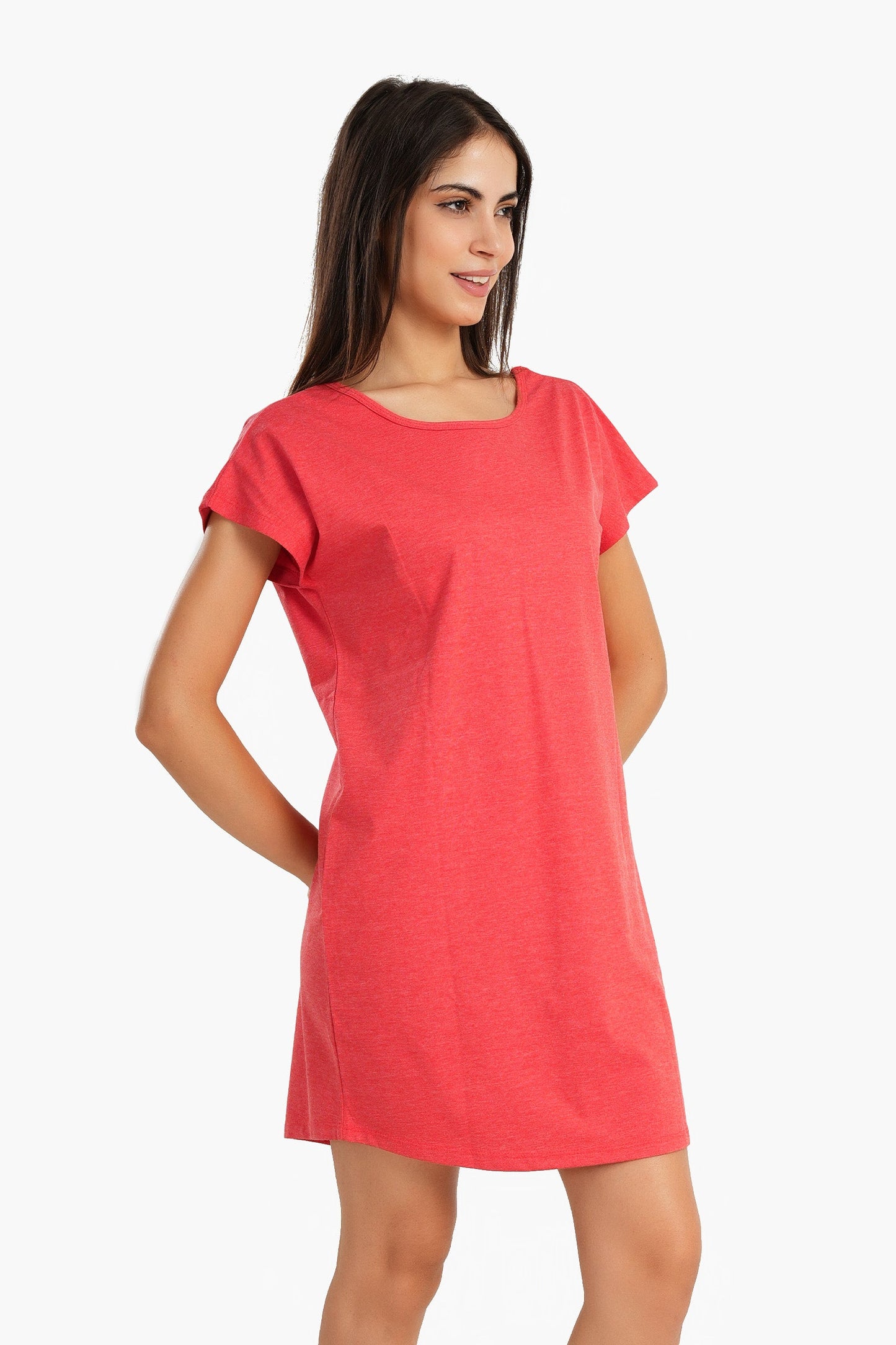 Red Back Cross Round Neck Nightgown