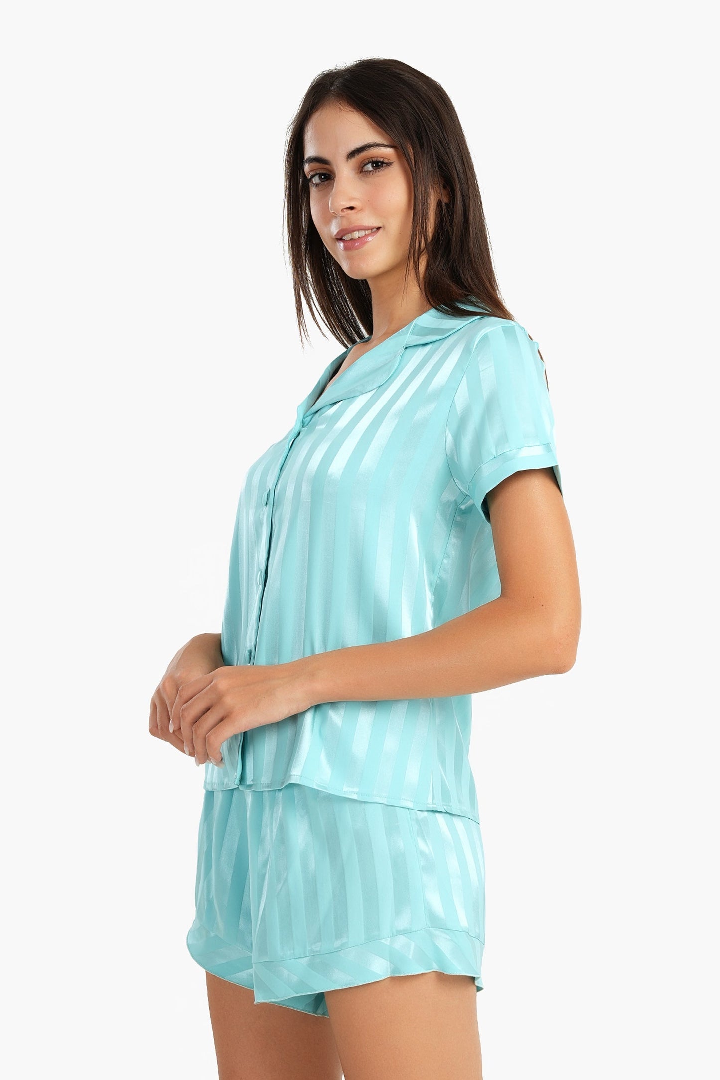 Carina Striped Turquoise Pyjama Set