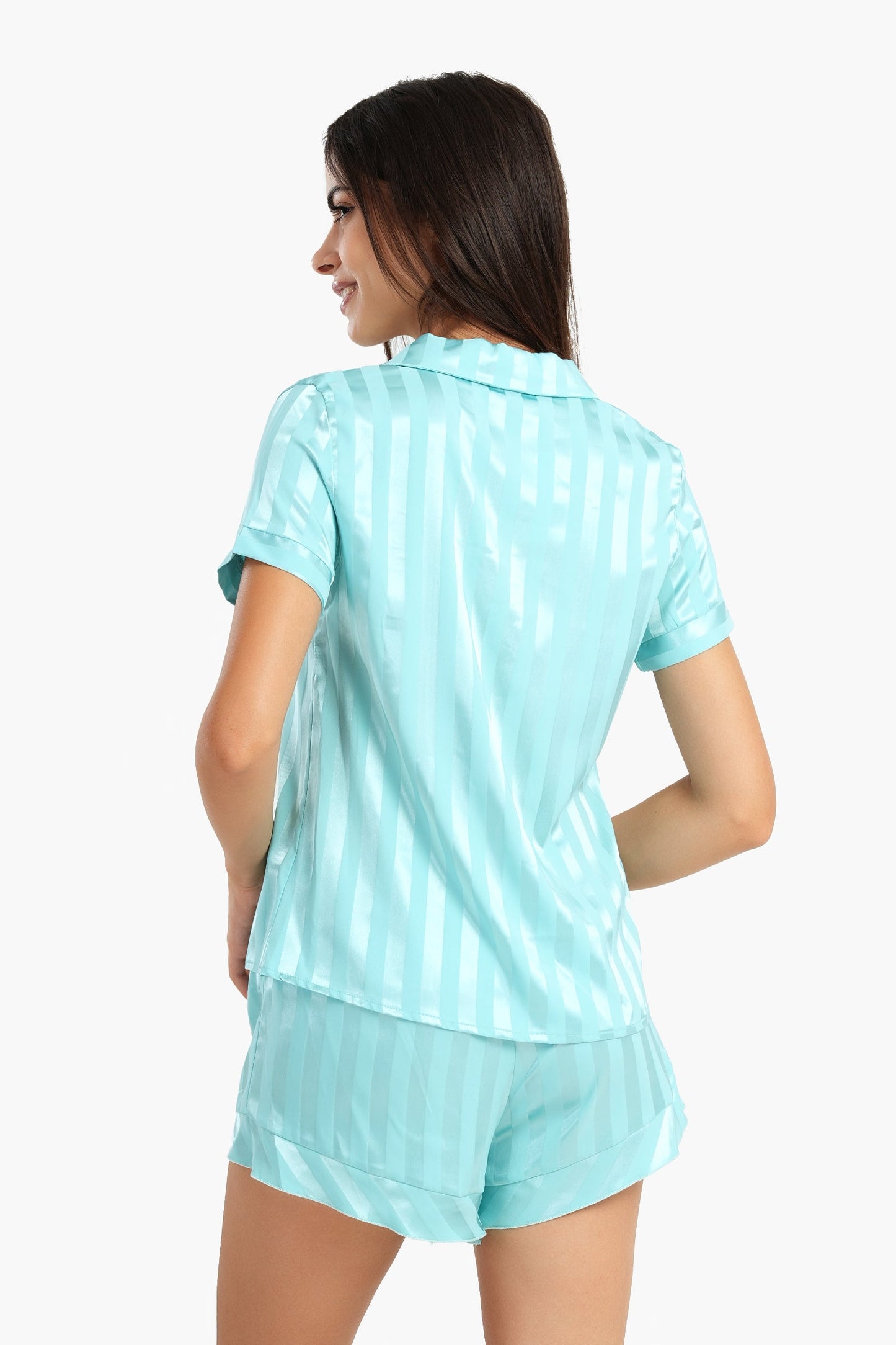 Carina Striped Turquoise Pyjama Set