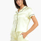 Carina Light Yellow Satin Pyjama Set