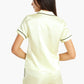 Carina Light Yellow Satin Pyjama Set