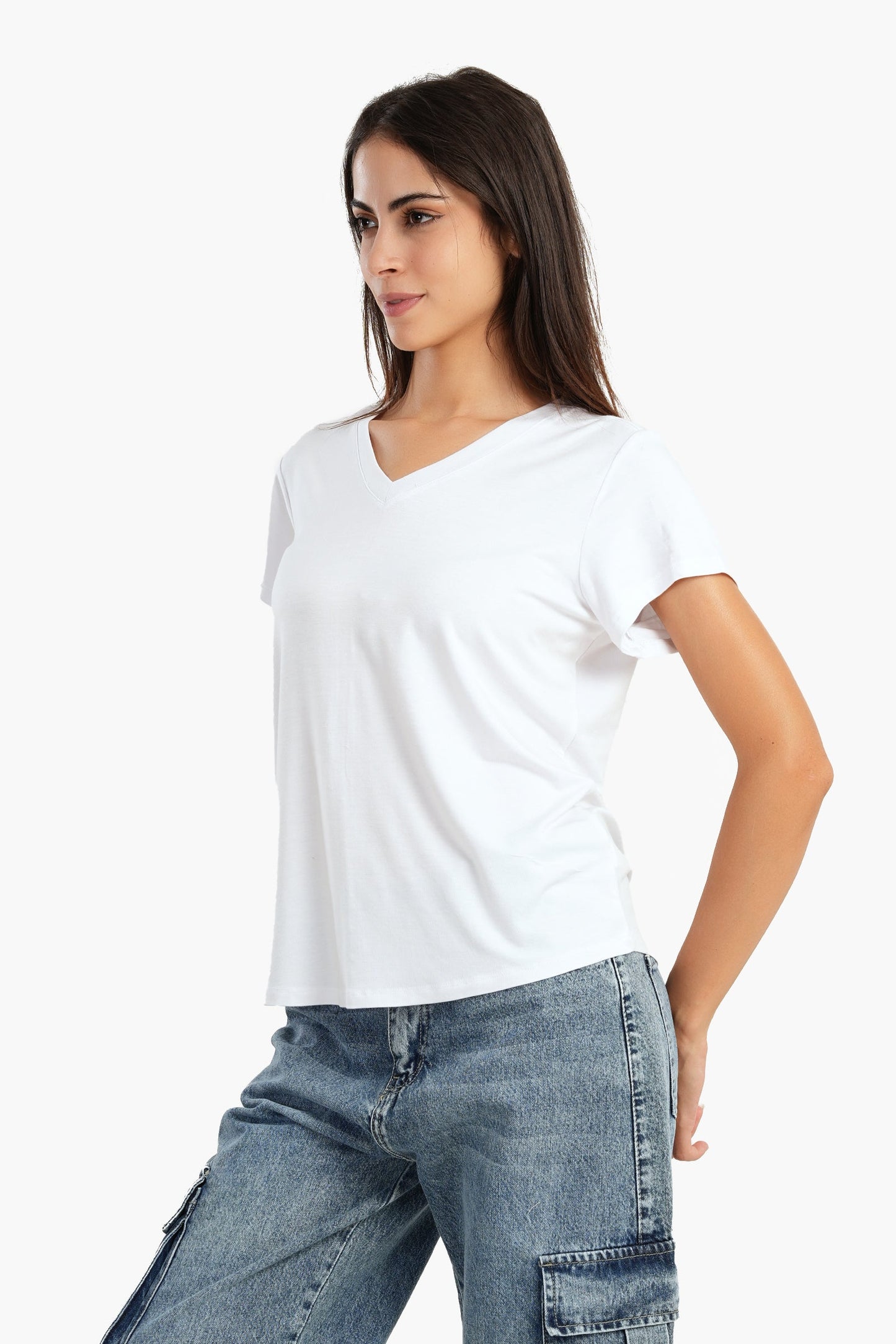 Viscose V-Neck T-Shirt