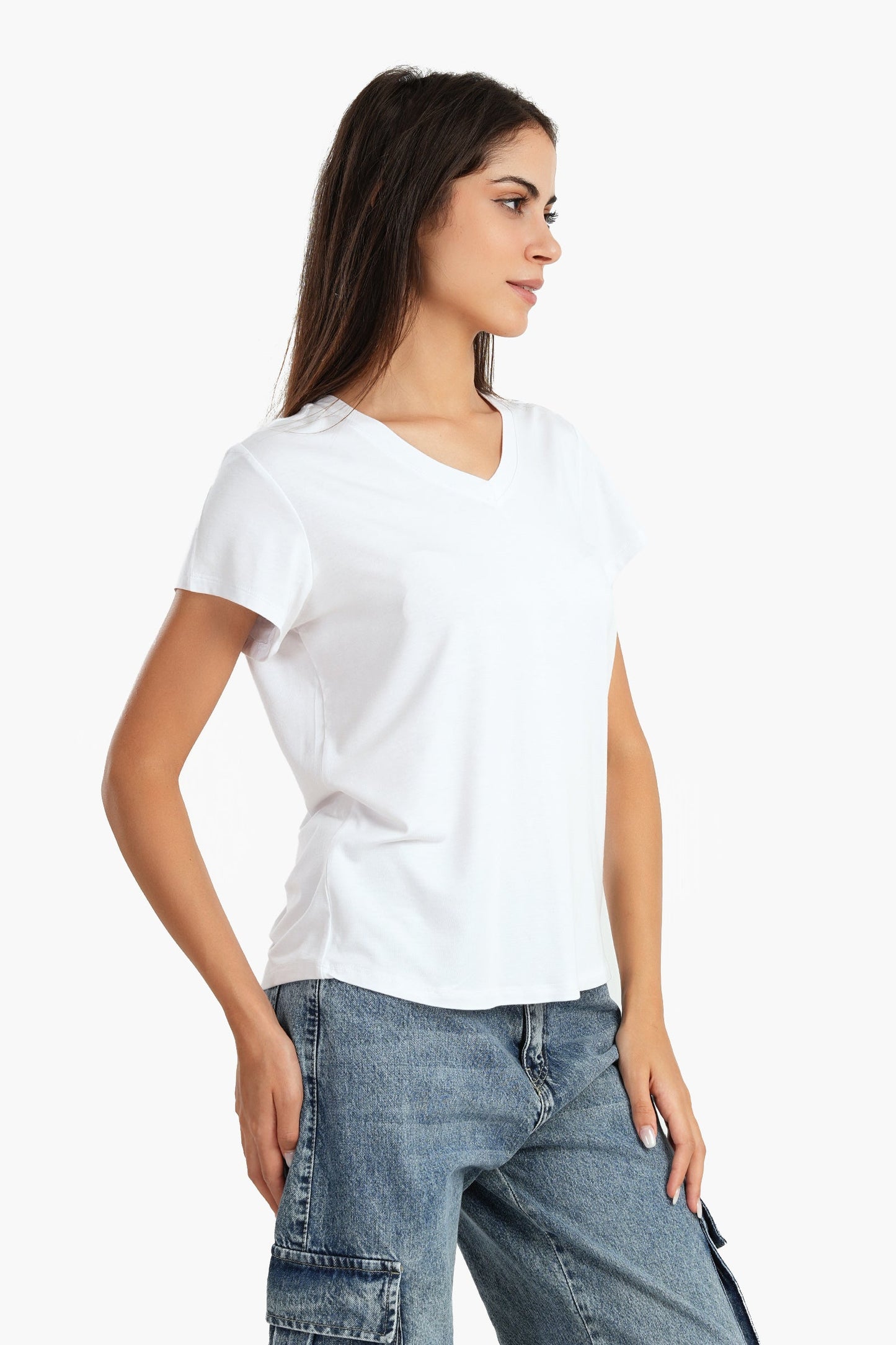 Viscose V-Neck T-Shirt