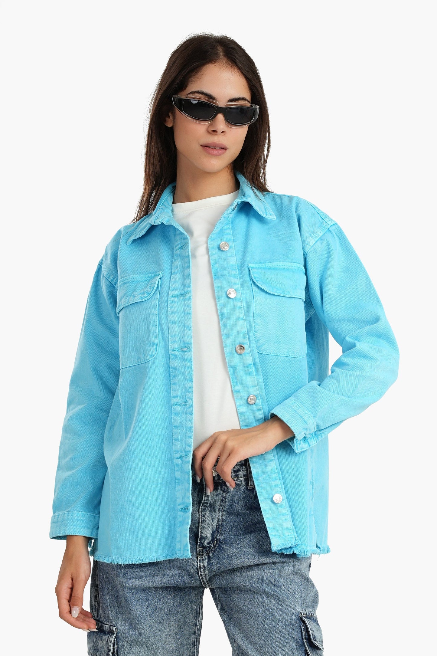 Carina Denim Shirt with Chest Pockets