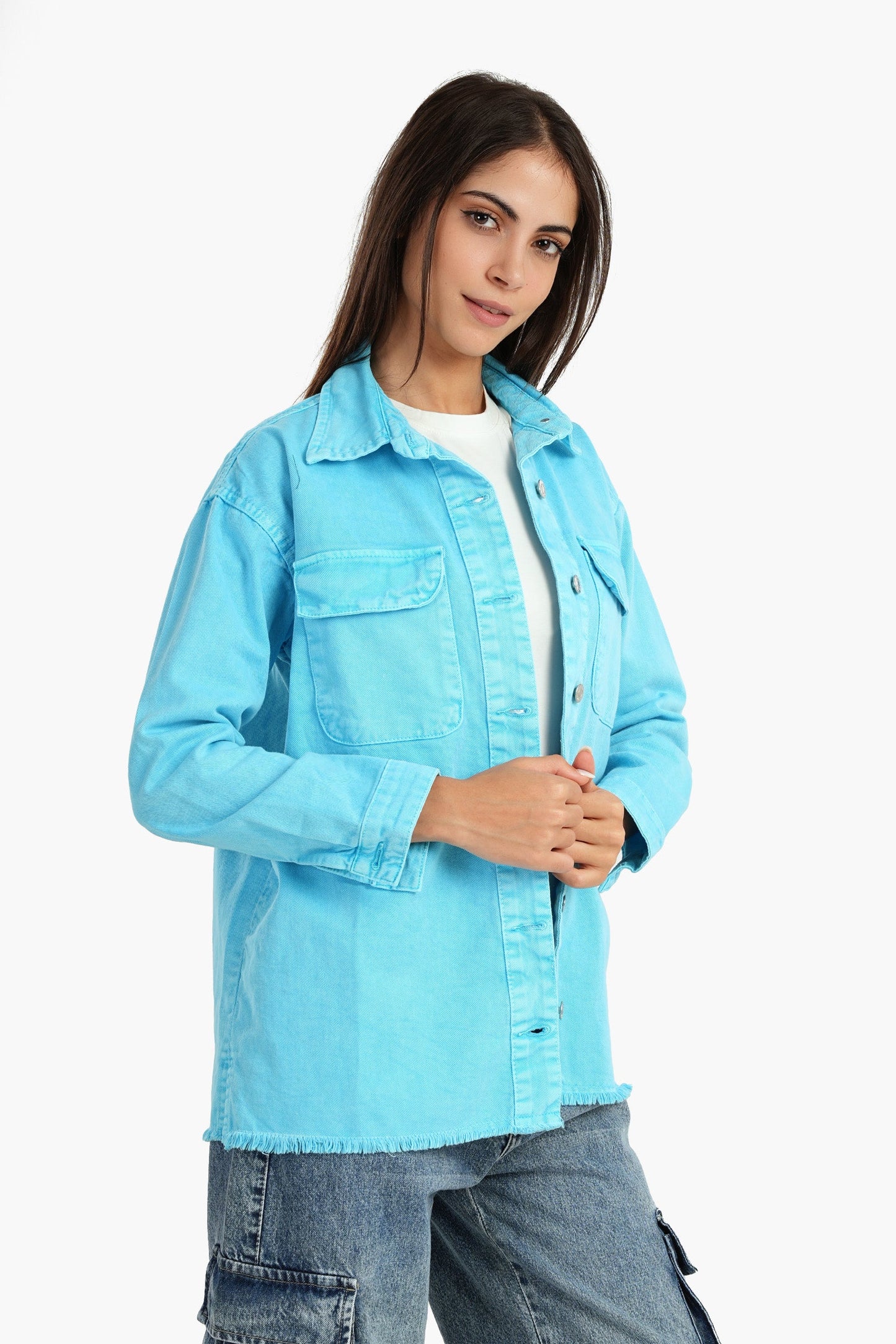 Carina Denim Shirt with Chest Pockets