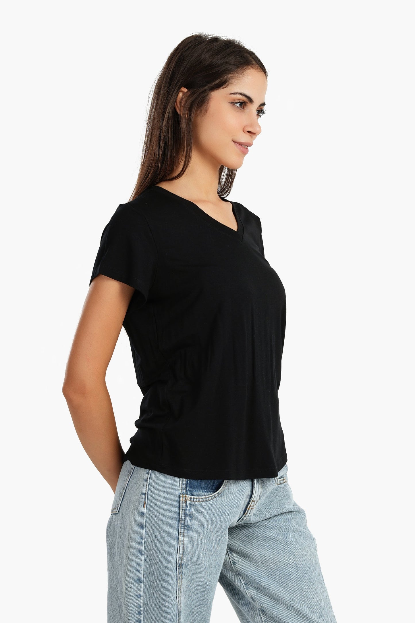 Viscose V-Neck T-Shirt