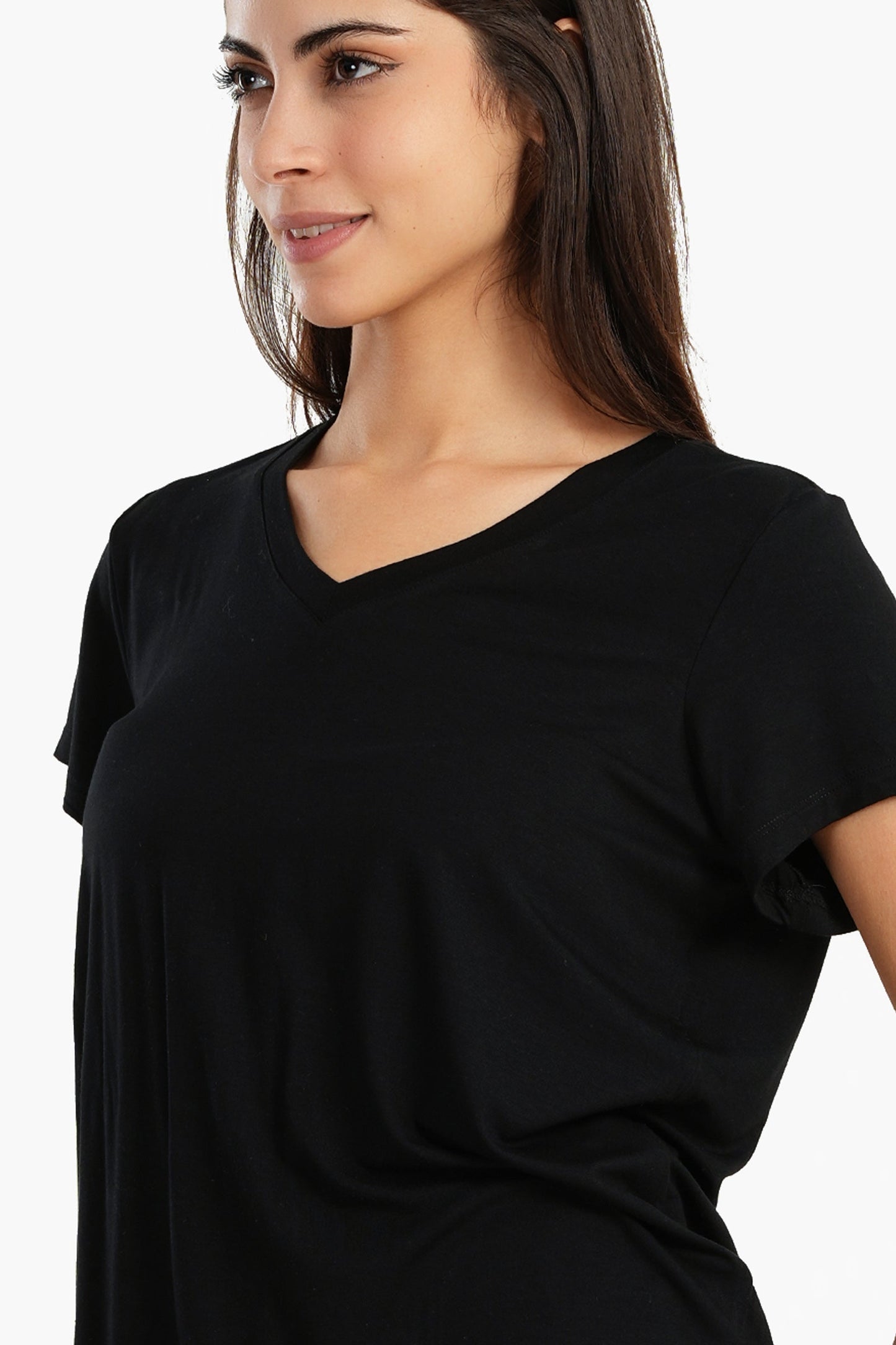 Viscose V-Neck T-Shirt