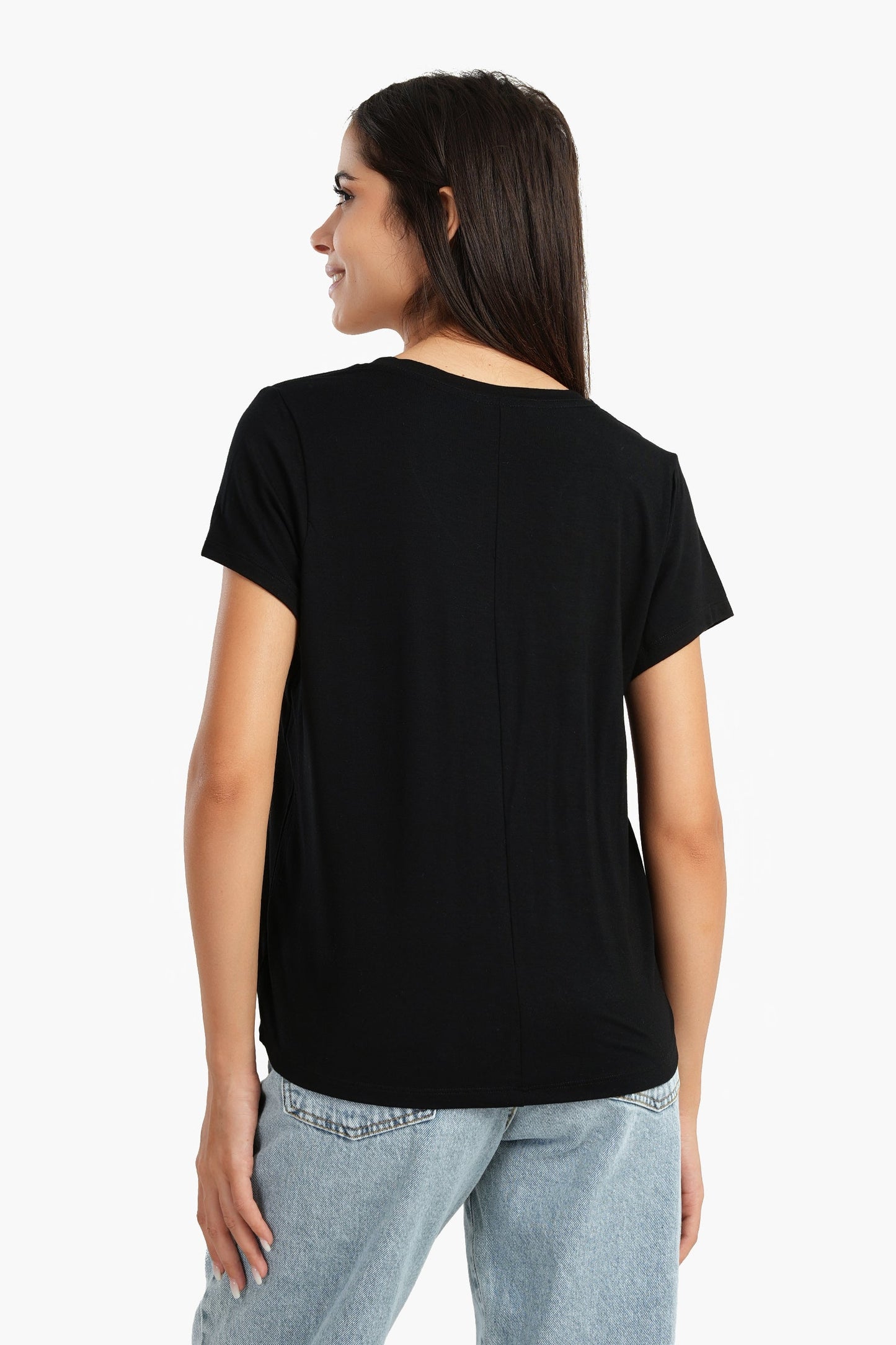 Viscose V-Neck T-Shirt