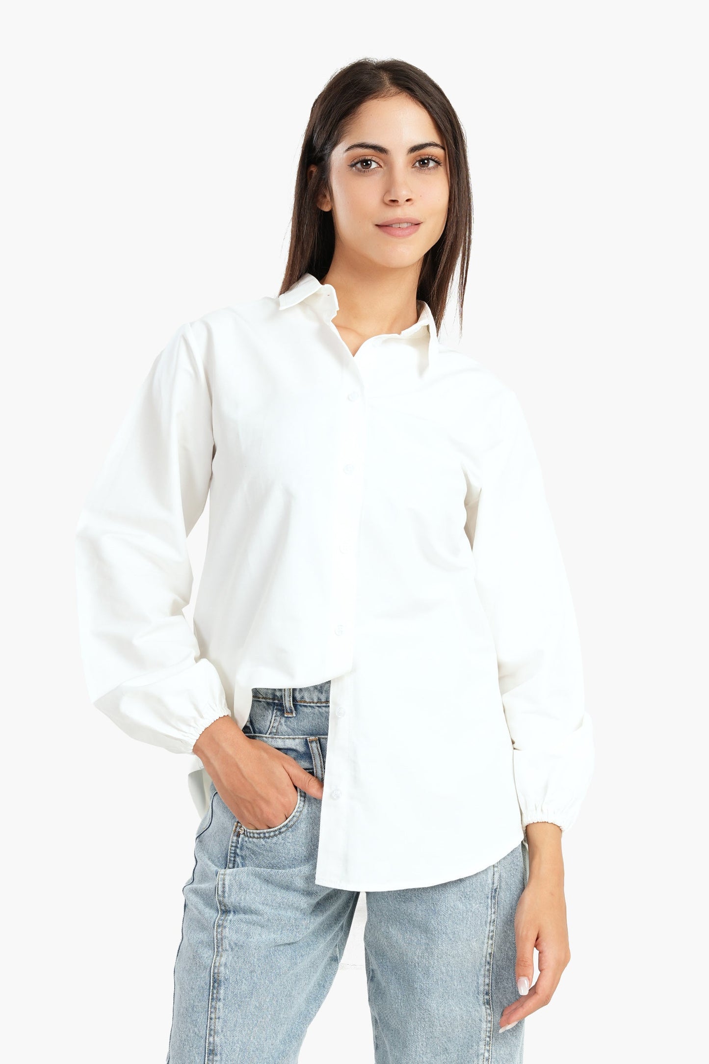 Carina Poplin Shirt with Elastic Cuffs