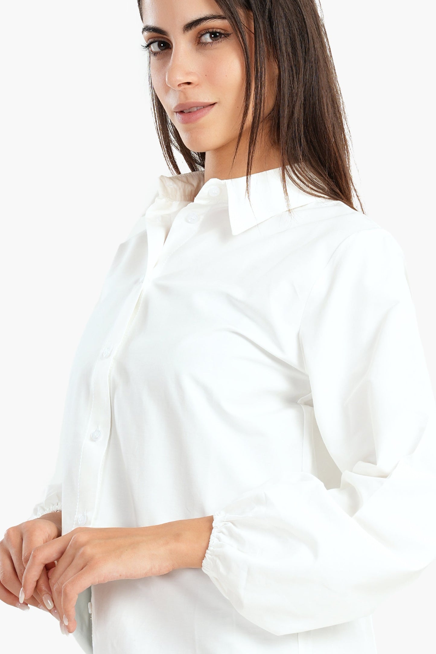 Carina Poplin Shirt with Elastic Cuffs