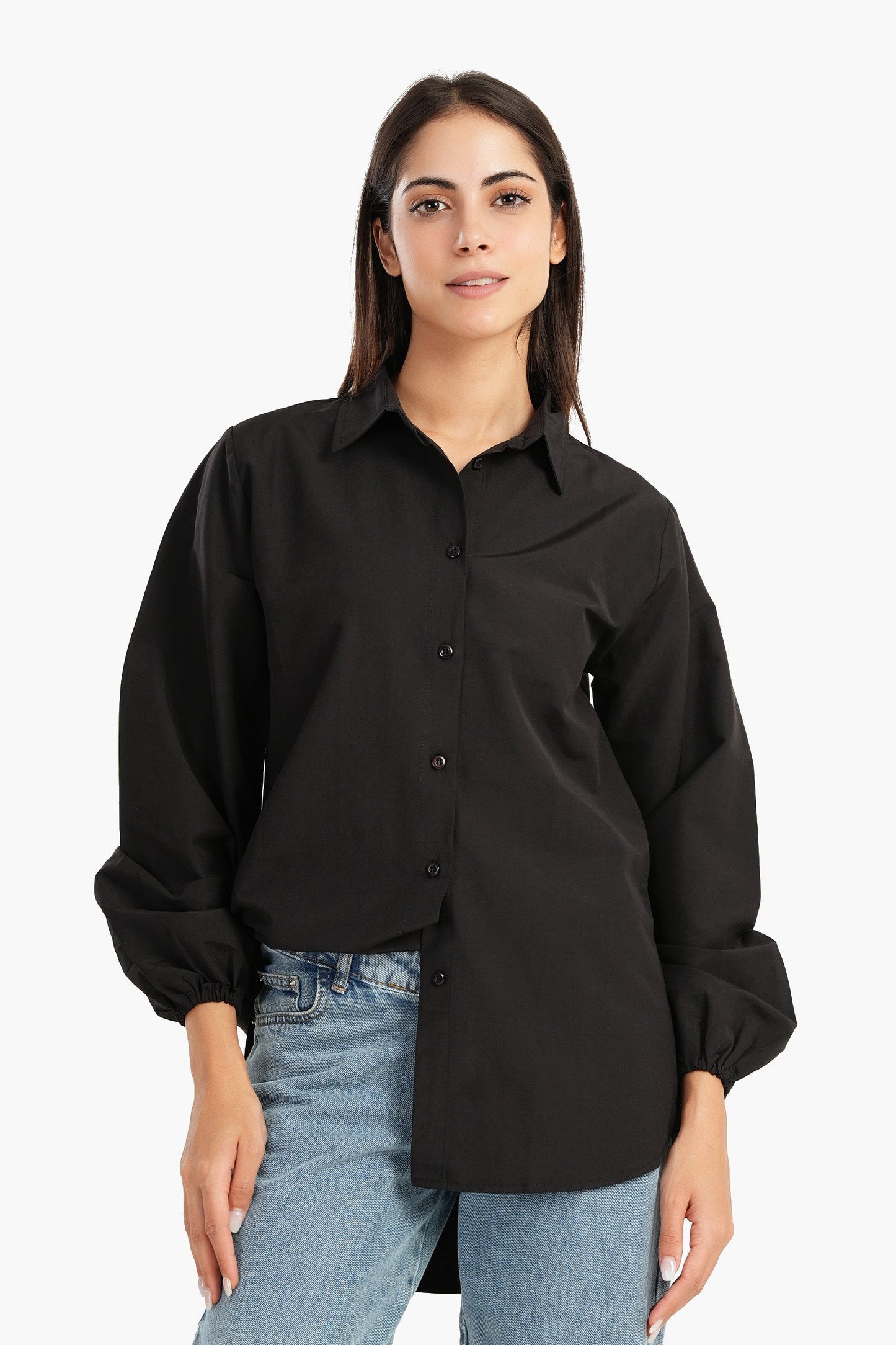 Carina Poplin Shirt with Elastic Cuffs