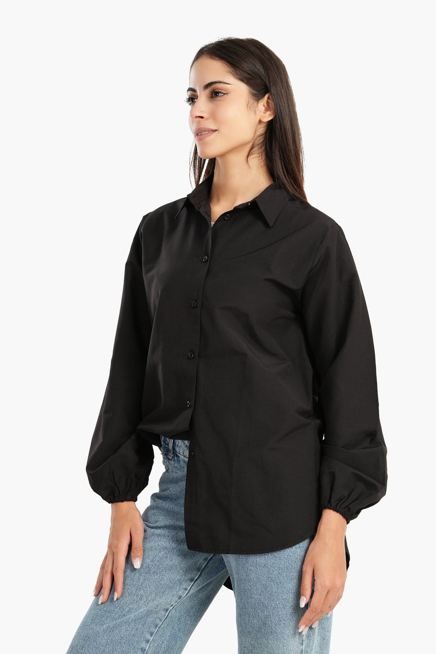 Carina Poplin Shirt with Elastic Cuffs