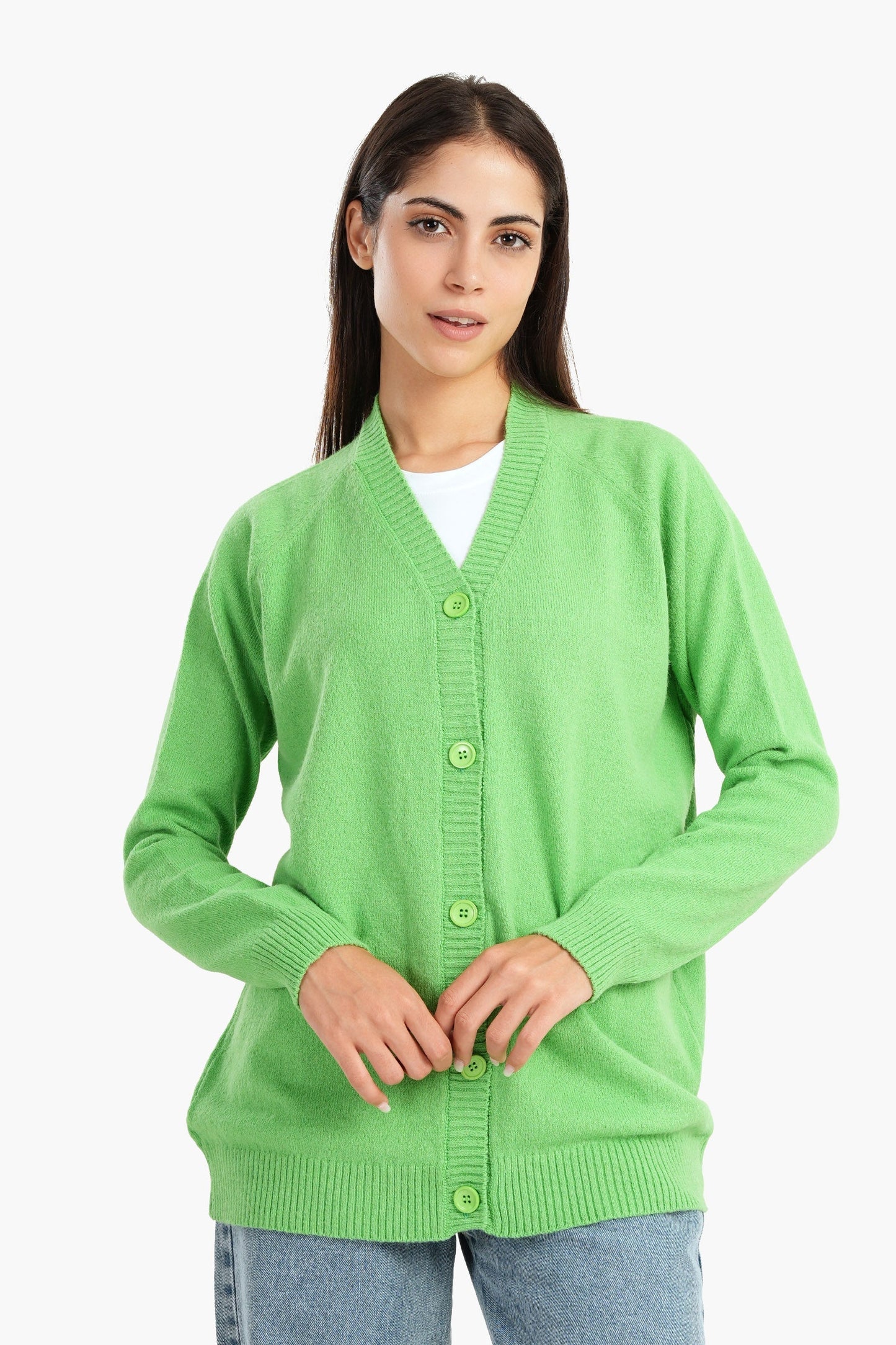 كارديجان مع زر للإغلاق