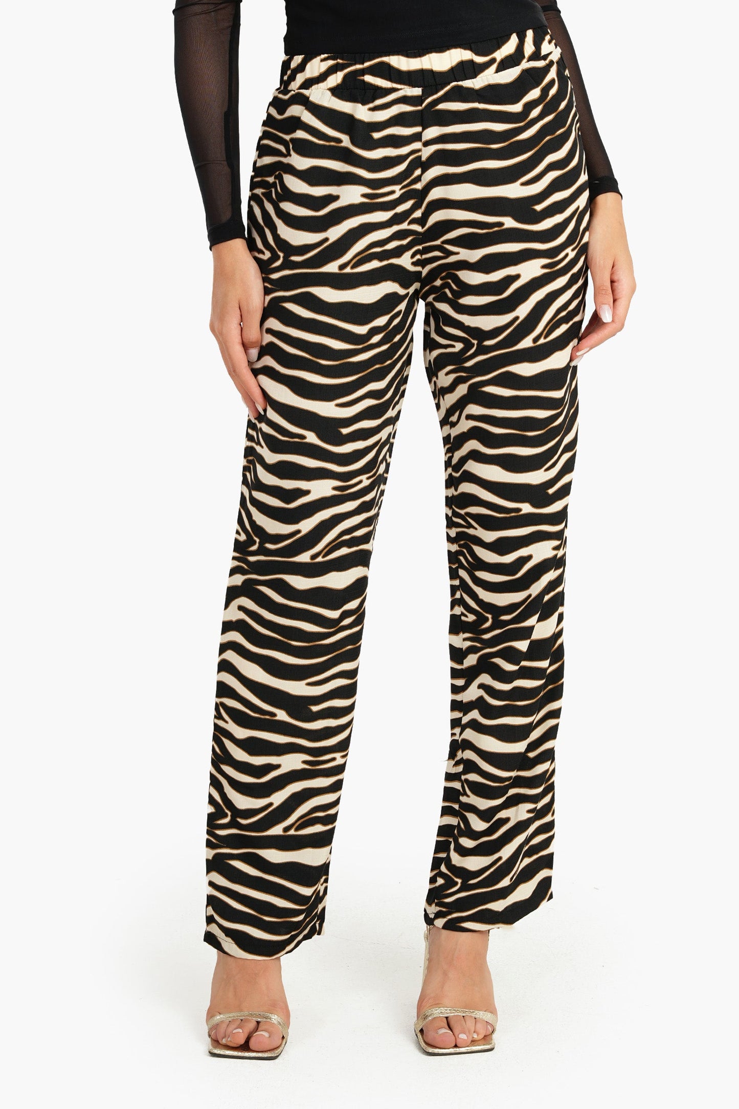 Carina Zebra Print Straight Cut Pants