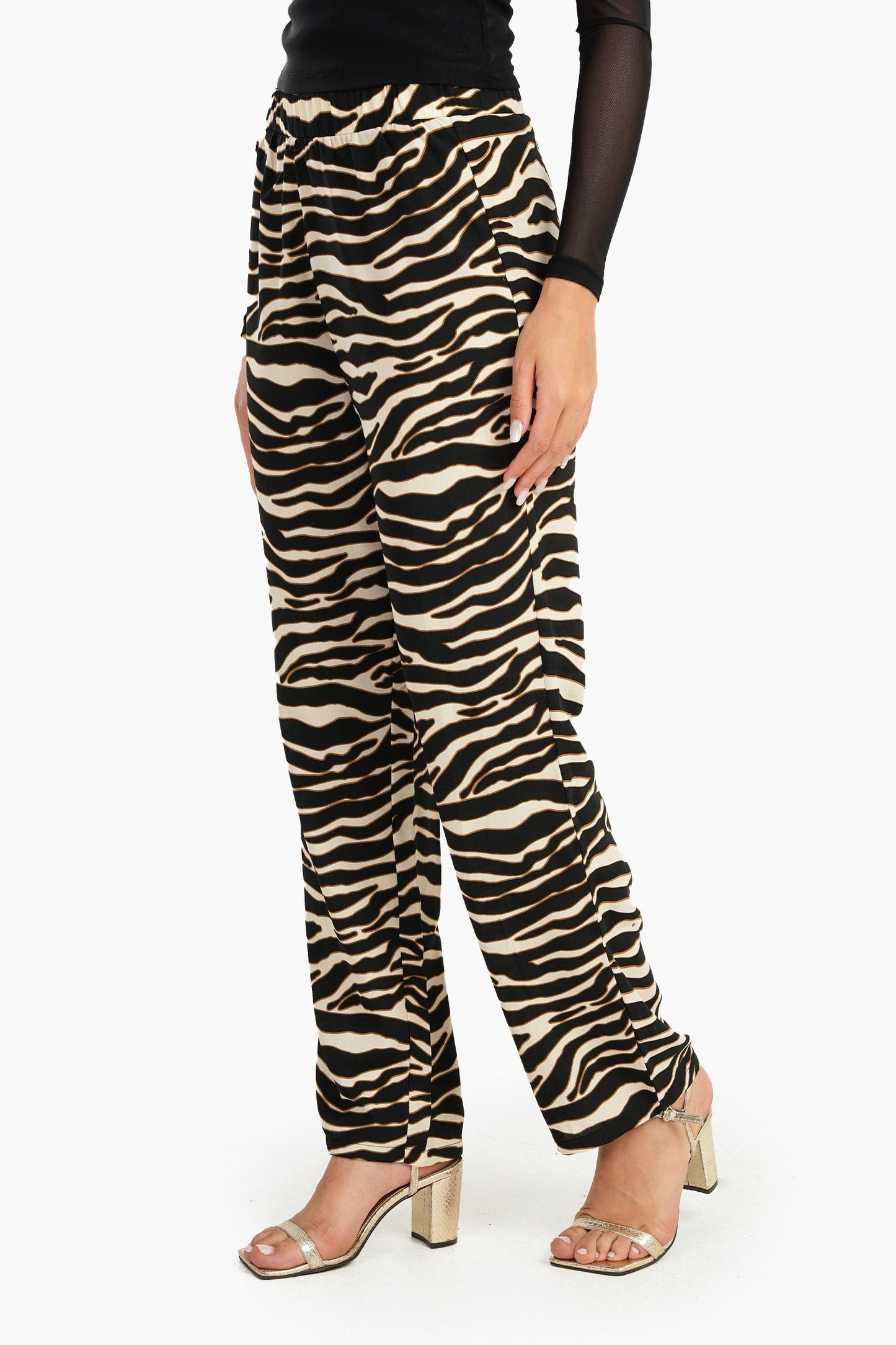 Carina Zebra Print Straight Cut Pants