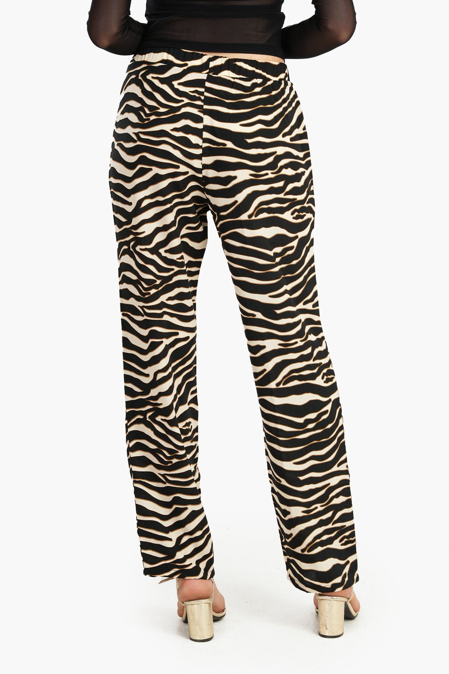 Carina Zebra Print Straight Cut Pants