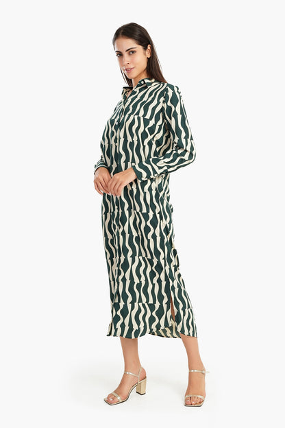 فستان قميص طويل ملون