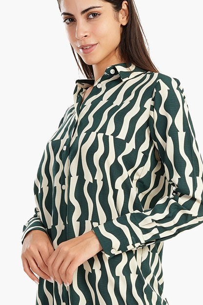 فستان قميص طويل ملون