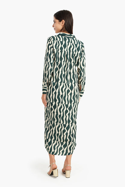 فستان قميص طويل ملون