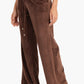 Dark Brown Velvet Wide Leg Pyjama Pants