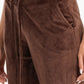 Dark Brown Velvet Wide Leg Pyjama Pants